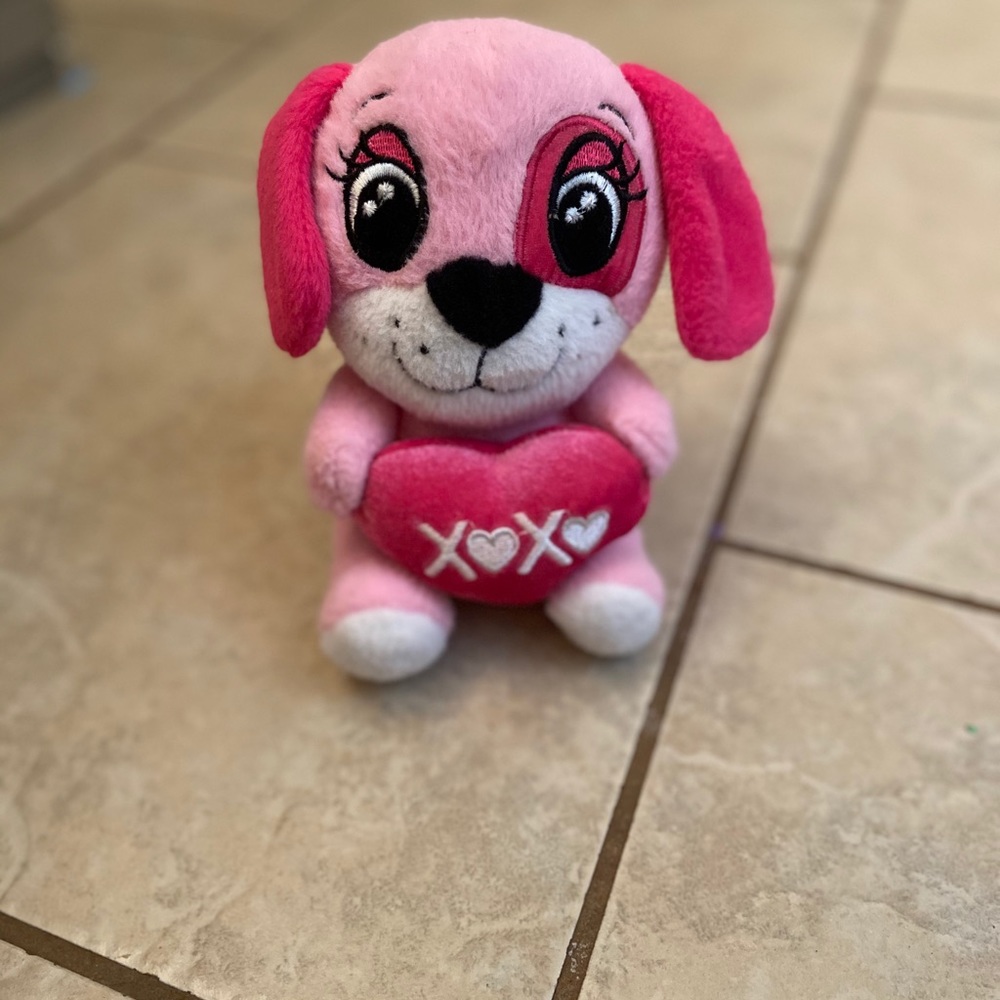 Pink puppy stuffed animal